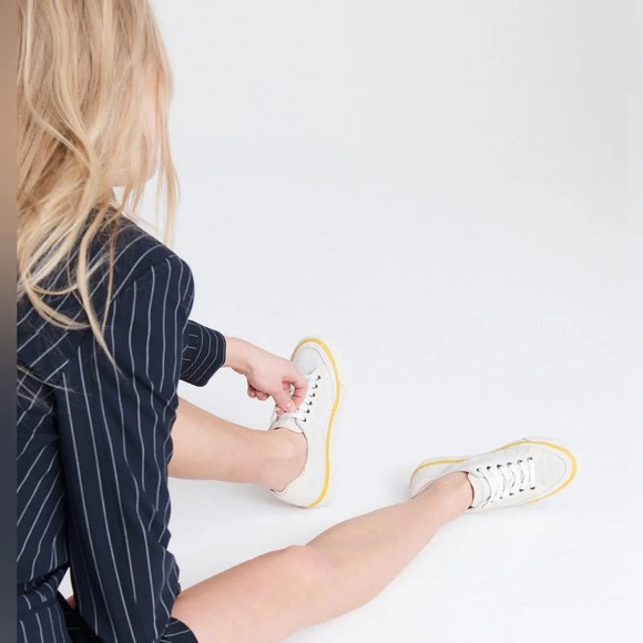 Rag & Bone Army Low Croc Printed Leather Sneaker, size  36 - Picture 1 of 12